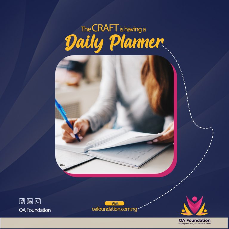 THE CRAFT IS HAVING A DAILY PLANNER